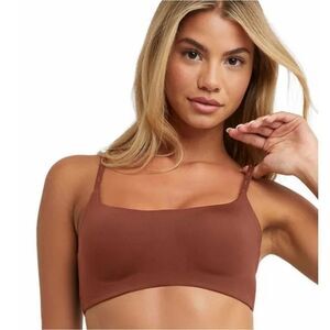 Maidenform Basically Sexy Seamless Scoop Cropped Bralette- Feathered Brown